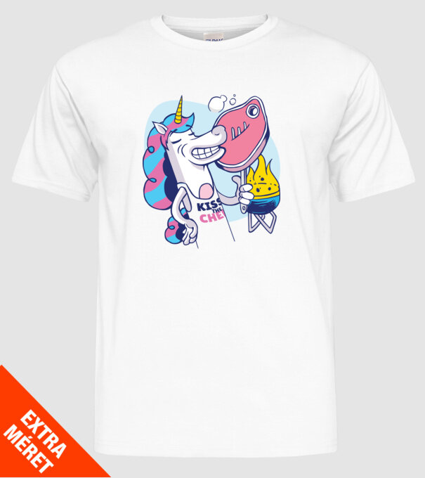 Unicorn Steak BBQ model alb pe tricou