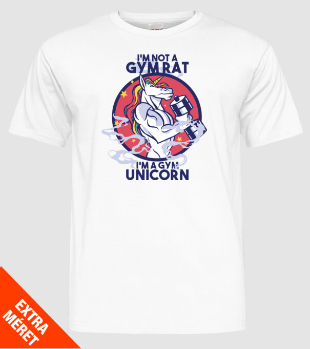 Unicorn antrenament cu haltere model alb pe tricou