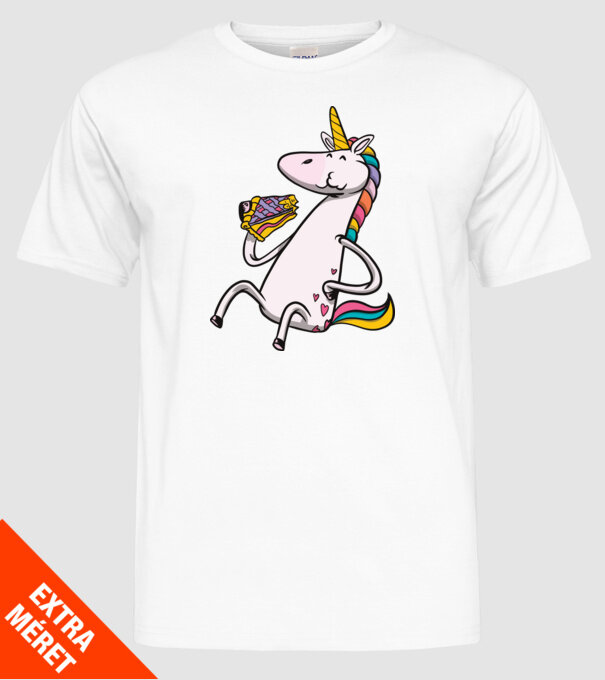 Unicorn cu prăjitură model alb pe tricou