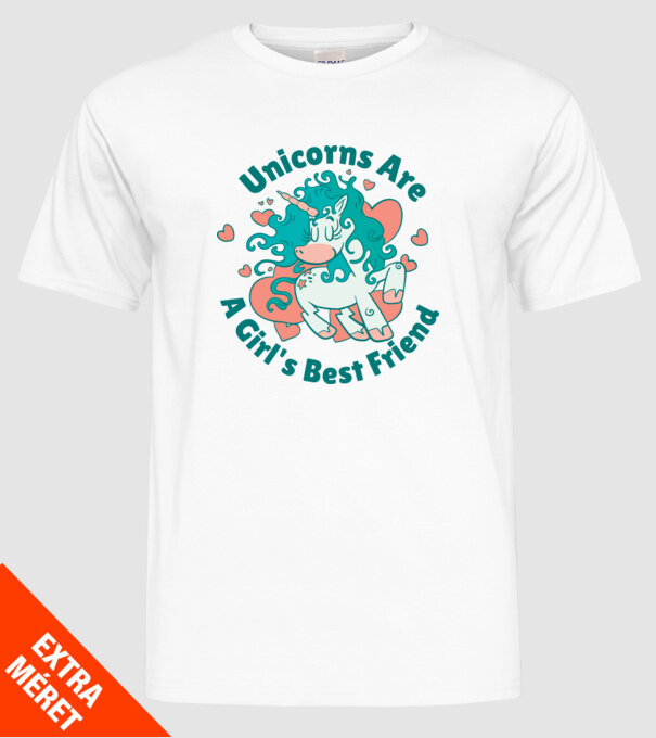 Unicornii sunt cei mai buni prieteni ai fetelor model alb pe tricou