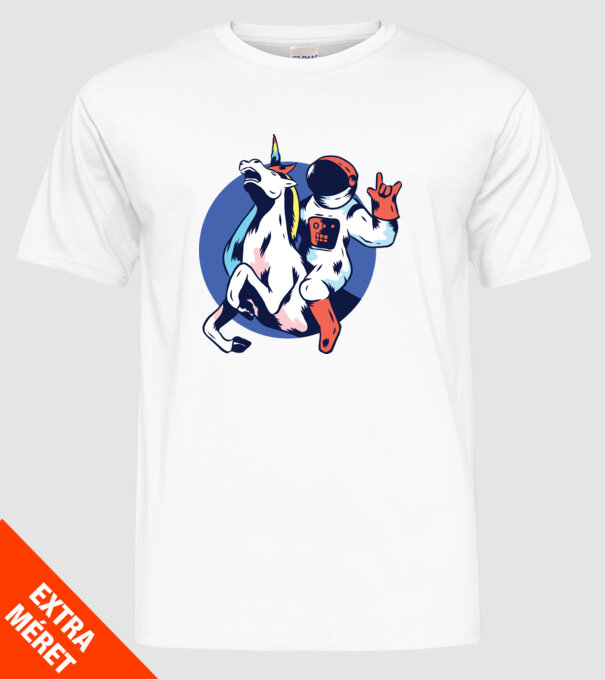 Unicorn Astronaut model alb pe tricou