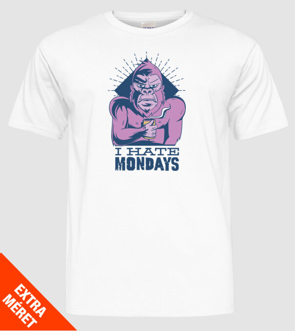 Urăsc zilele de luni model alb pe tricou