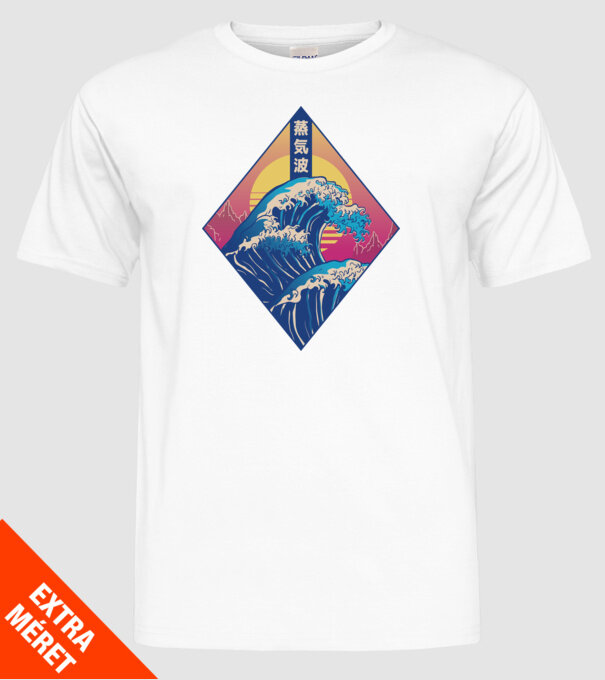 Vaporwave Val model alb pe tricou