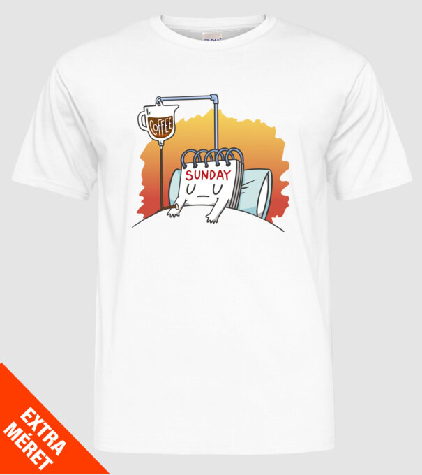 Oboseala de duminică model alb pe tricou