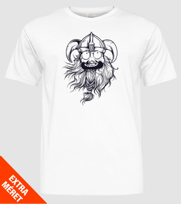 Viking model alb pe tricou