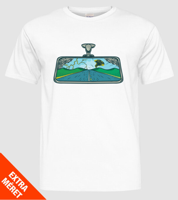 Oglindă retrovizoare model alb pe tricou