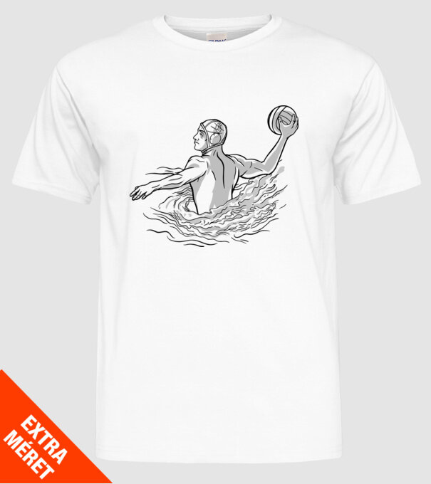 Jucător polo pe apă model alb pe tricou