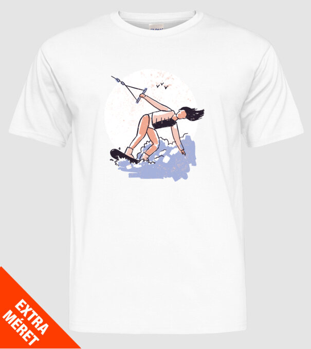 Fată cu Wakeboard model alb pe tricou