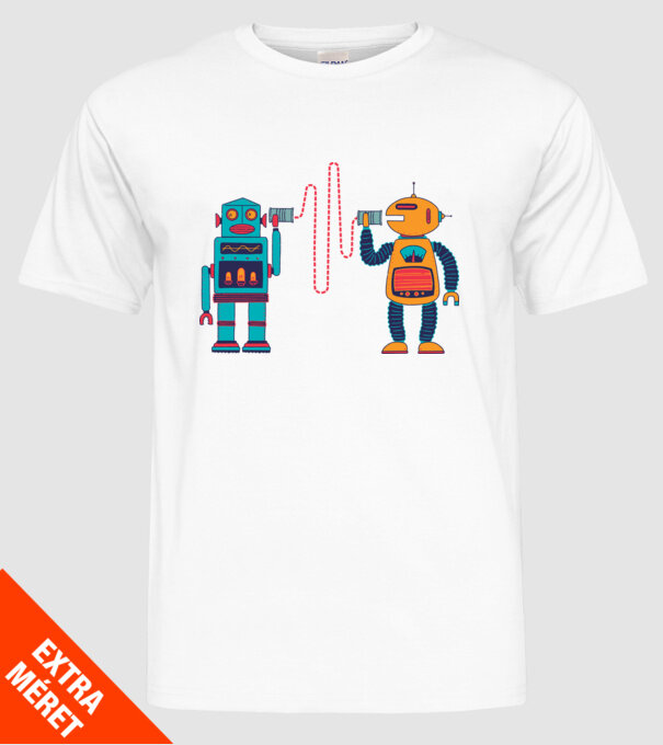 Walkie Talkie Robot model alb pe tricou