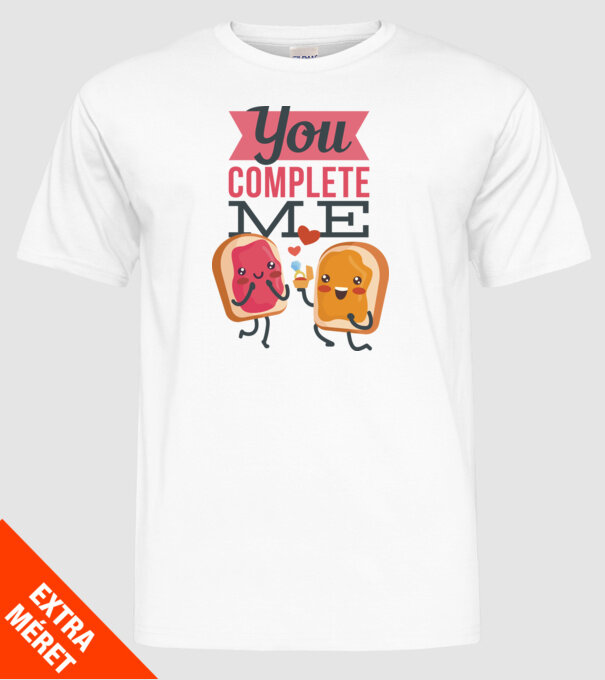 'You Complete Me Tricou drăguț pentru Valentine''s Day' model alb pe tricou