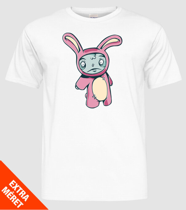 Iepuraș Zombie model alb pe tricou