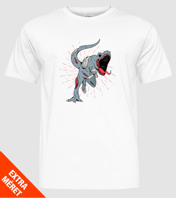 T-rex Zombie model alb pe tricou