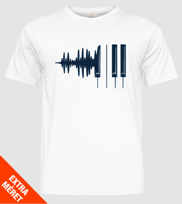 Clape de pian model alb pe tricou