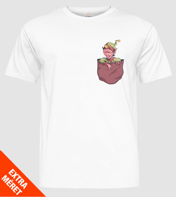 Elf de buzunar model alb pe tricou
