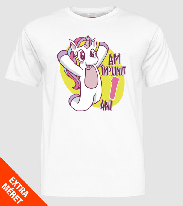 Am împlinit 1 an model alb pe tricou