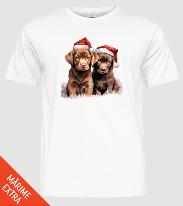 Catelusi Craciun Alb model alb pe tricou