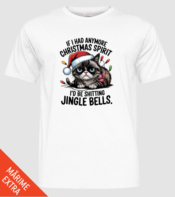 Christmas Spirit Grumpy Cat Alb model alb pe tricou