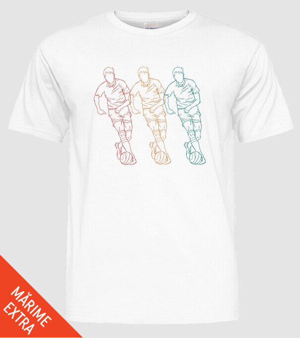 Fotbalist Retro model alb pe tricou