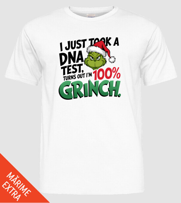 Grinch DNA test model alb pe tricou
