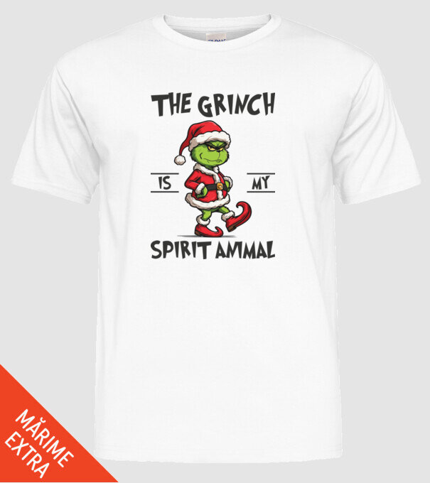 Grinch is my spirit animal model alb pe tricou