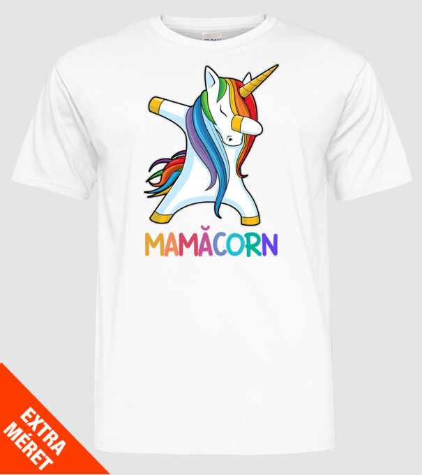 mamăcorn model alb pe tricou