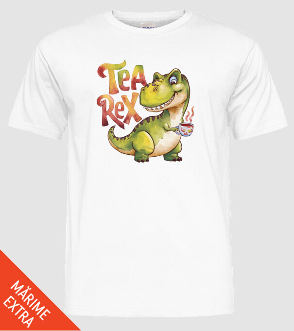 Tea Rex model alb pe tricou