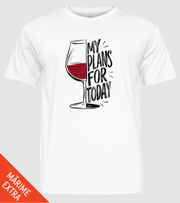 Wine Plans For Today Alb model alb pe tricou