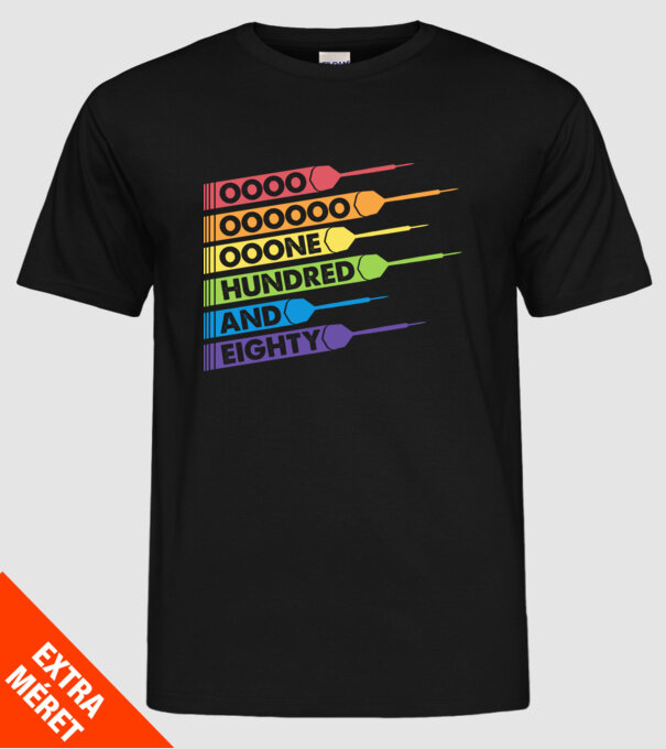 180 Darts Retro model negru pe tricou