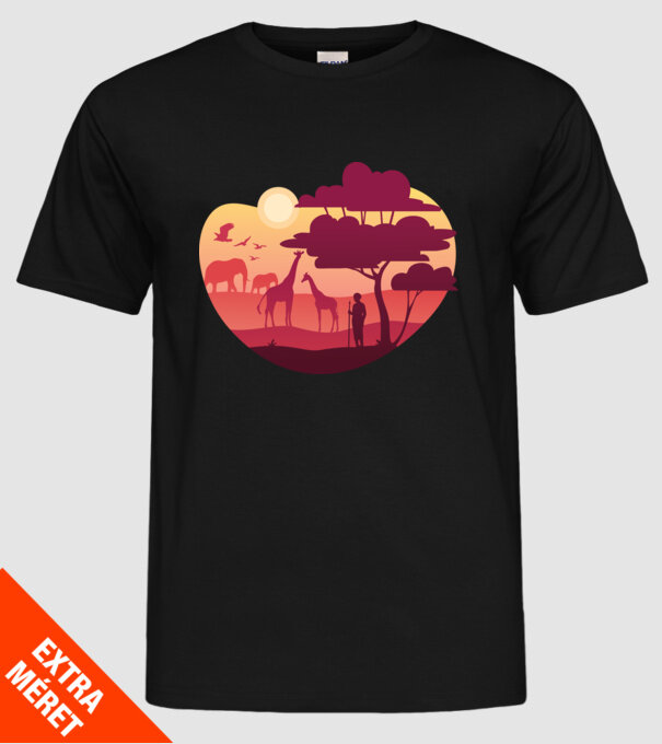 Peisaj african model negru pe tricou