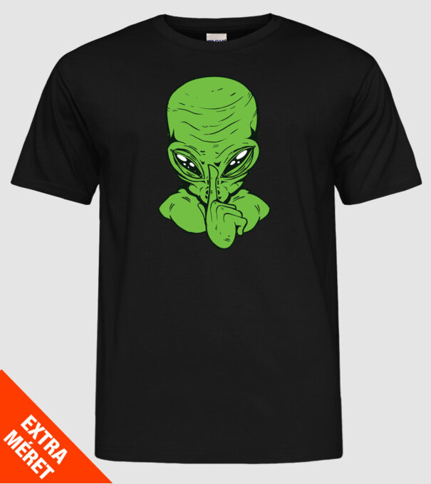 Alien Psst model negru pe tricou