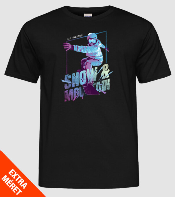 All I need is Snowboard model negru pe tricou