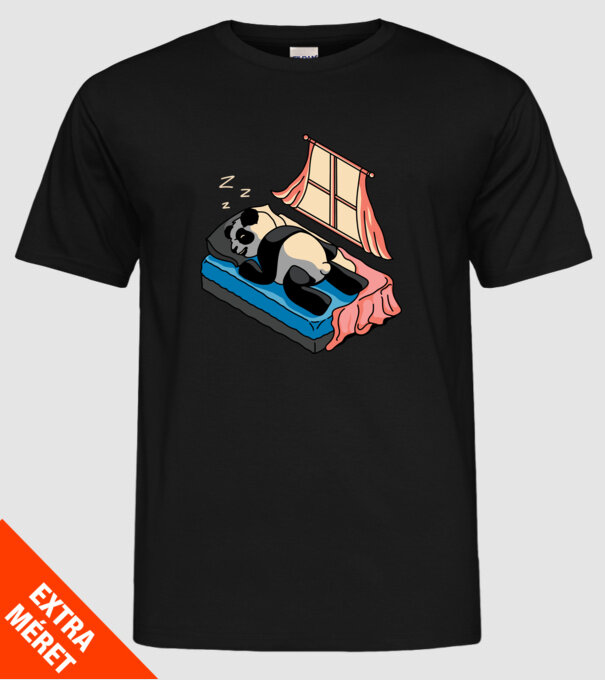 Panda dormind model negru pe tricou