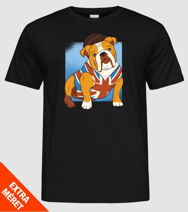 Bulldog englezesc model negru pe tricou
