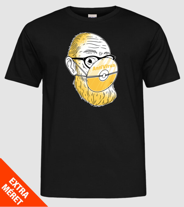Antivirus model negru pe tricou