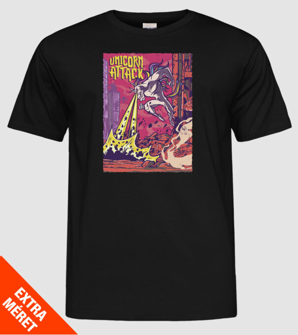Atacul Unicornului model negru pe tricou