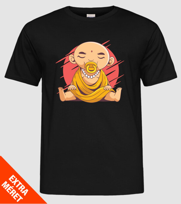 Baby Buddha cu suzetă tricou amuzant model negru pe tricou