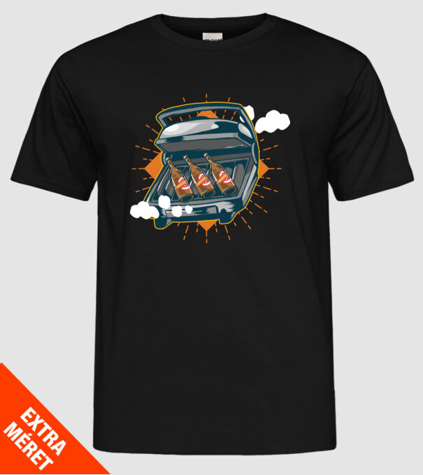 Bere BBQ model negru pe tricou