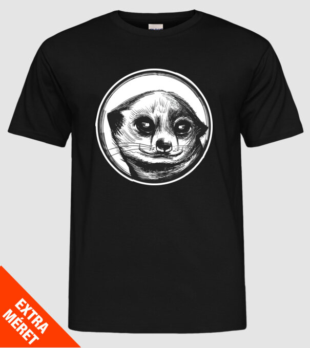 Pui de suricata model negru pe tricou