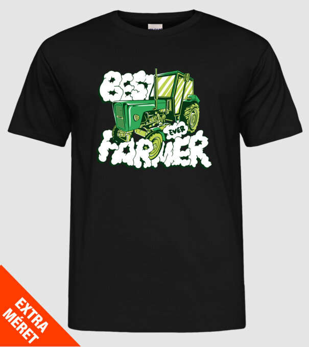 Best Farmer Ever cu Tractor model negru pe tricou