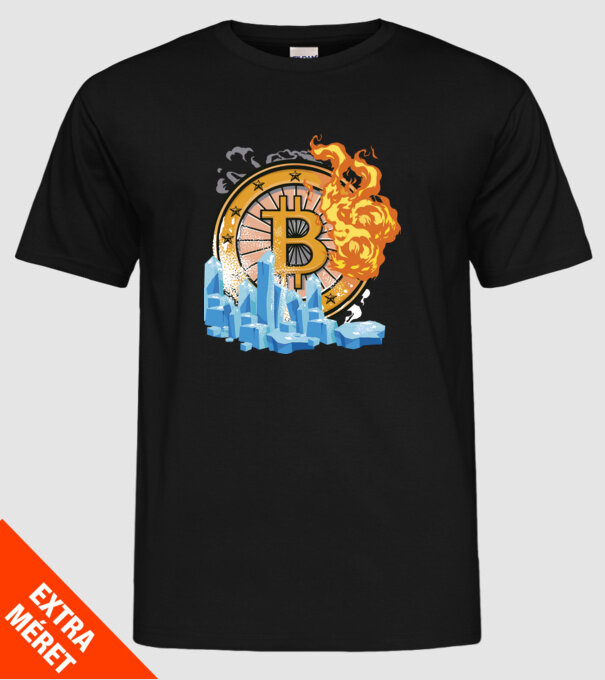 Logo Bitcoin model negru pe tricou