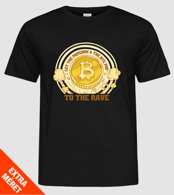 Bitcoin to the Rave model negru pe tricou