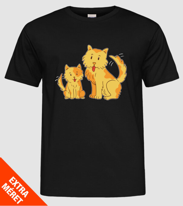 Câini fericiți model negru pe tricou