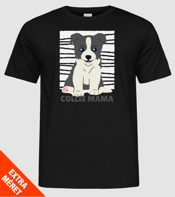 Border Collie Mamă model negru pe tricou