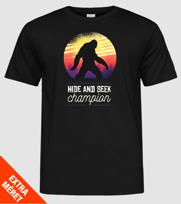 campion de-a v-ați ascunselea Yeti model negru pe tricou