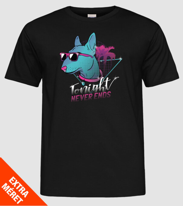 Bullterrier Neon Retro tricou amuzant model negru pe tricou