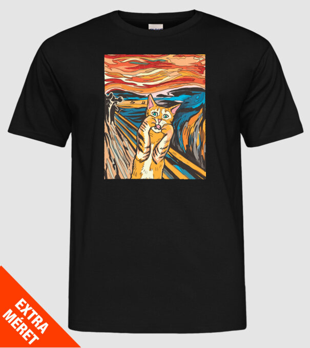 pictură Parodie Pisică model negru pe tricou