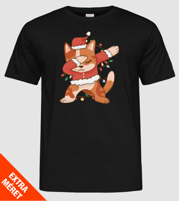 Pisică Crăciun DAB model negru pe tricou