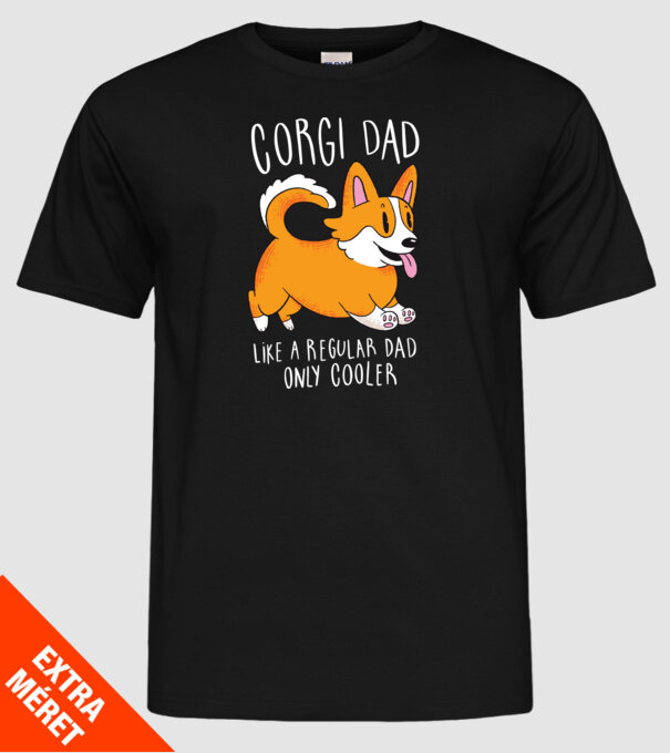 Tată de Corgi model negru pe tricou