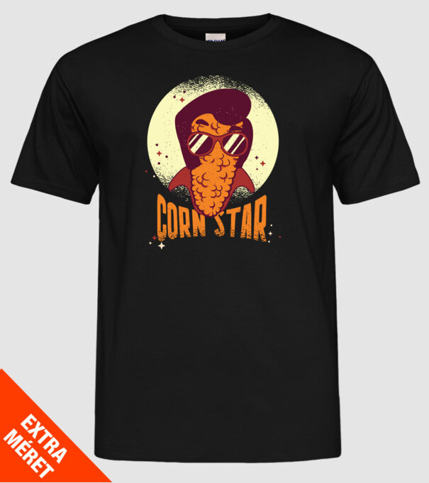 Corn Star - Porumb cu freză Elvis model negru pe tricou