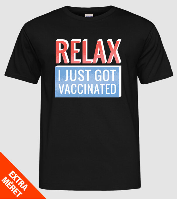 Fii calm, sunt vaccinat model negru pe tricou